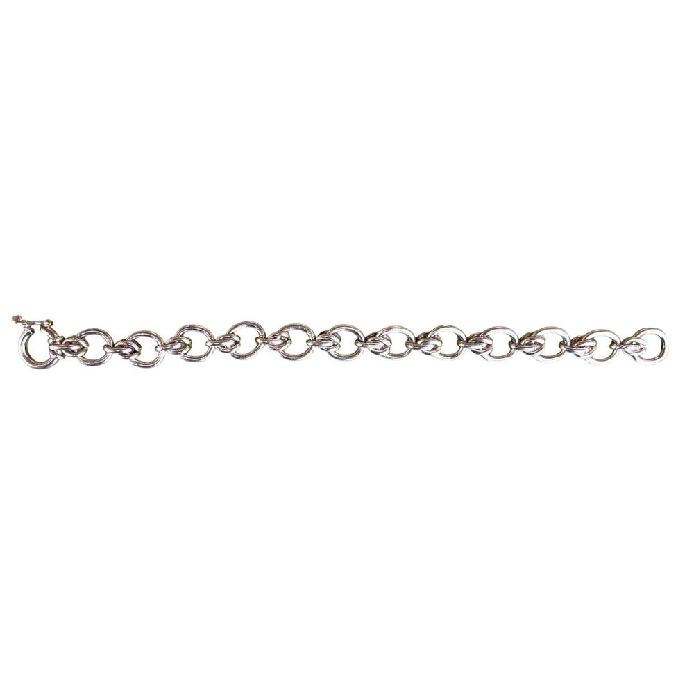Vintage Peru 950 Sterling Silver Heavy Chain Link Bracelet 7" 25g - Picture 9 of 13